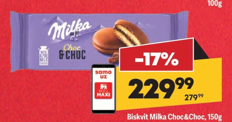 Biskvit Milka Choc&Choc, 150g