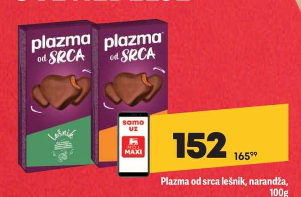 Plazma od srca lešnik, narandža, 100g
