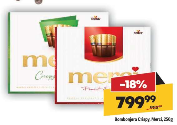 Bombonjera Crispy, Merci, 250g