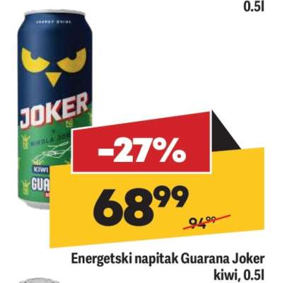 Energetski napitak Guarana, Joker kiwi, 0,5l