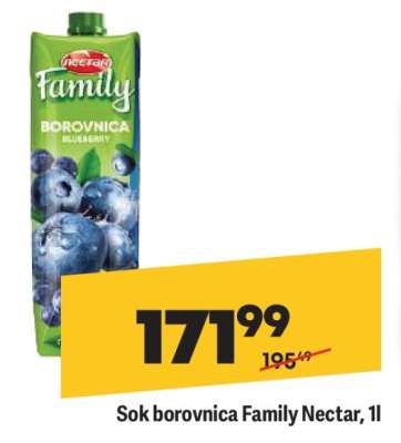 Sok borovnica Family Nectar, 1l