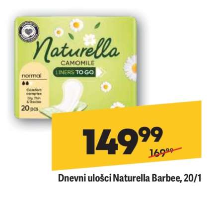 Dnevni ulošci Naturella Barbee, 20/1