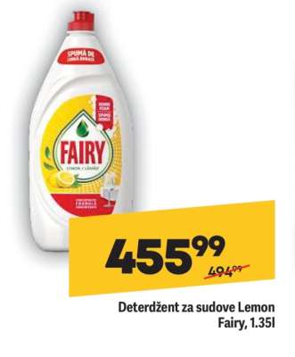 Deterdžent za sudove Lemon Fairy, 1.35l
