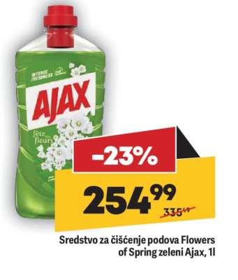 Sredstvo za čišćenje podova Flowers of Spring zeleni Ajax, 1l