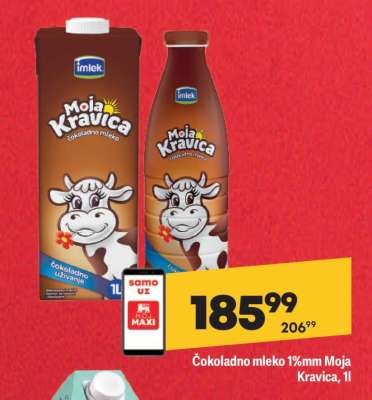 Čokoladno mleko 1%mm Moja kravica, 1l