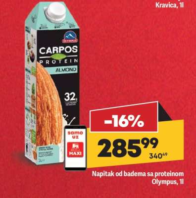 Napítak od badema sa proteinom Olympus, 1l