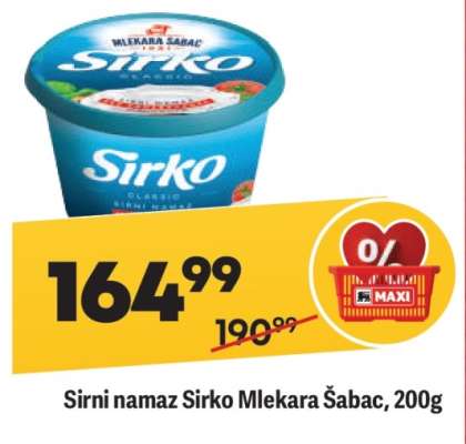 Sirni namaz Sirko Mlekara Sabac 200g