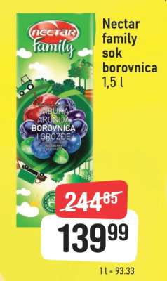 Nectar family sok borovnica 1,5 l