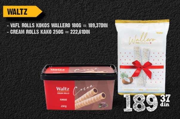 Waltz Cream Rolls Kakao 250g
