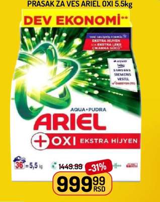 Prašak za veš Ariel Oxi 5.5kg