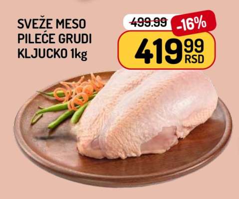 SVEŽE MESO PILEĆE GRUDI KLJUČKO 1kg