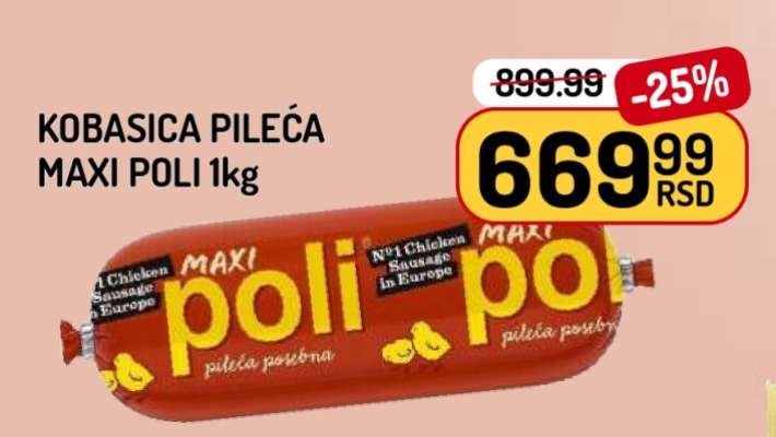 Kobasica Pileća Maxi Poli 1kg