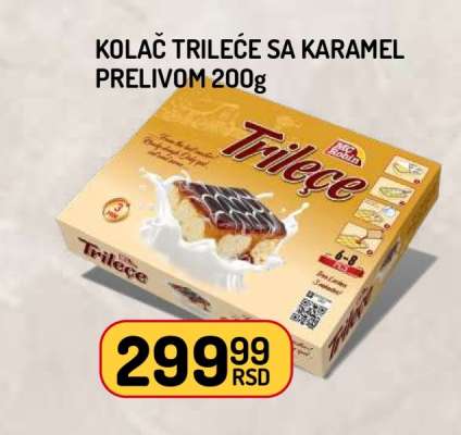 Kolač Trileće sa karamel prelivom 200g