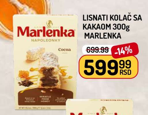 Lisnati kolač sa kakaom 300g Marlenka