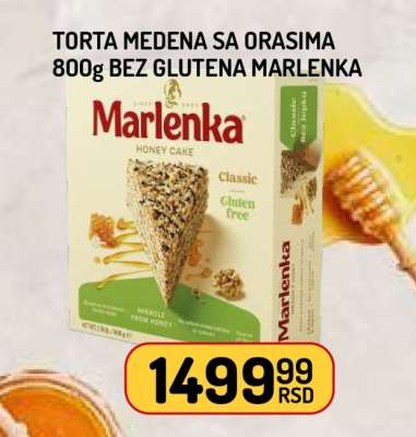 Torta medena sa orasima 800g bez glutena Marlenka