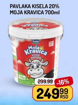 Pavlaka kisela 20% Moja kravica 700ml