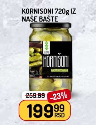 Kornišoni 720g iz Naše Bašte