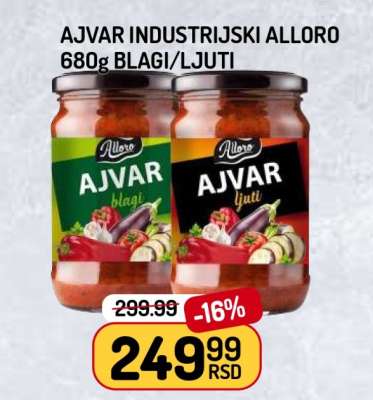 Ajvar Industrijski Alloro 680g Blagi/Ljuti