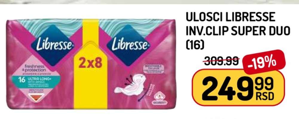 Ulošci Libresse inv. clip super duo 16