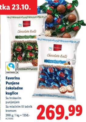 Favorina Punjenje čokoladne kuglice