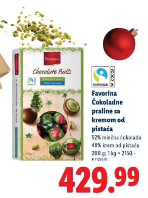 Favorina Čokoladne praline sa kremom od pistaća