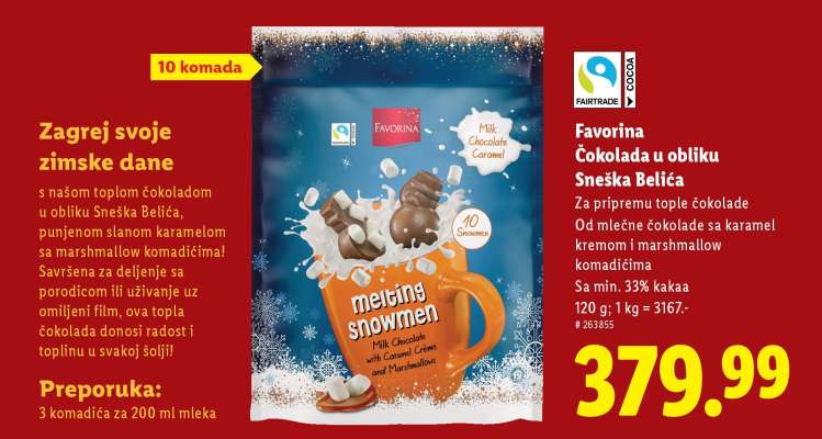 Favorina Čokolada u obliku Sneška Belića