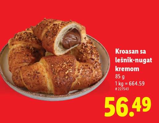 Kroasan sa lešnik-nugat kremom
