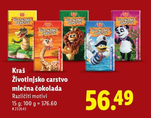 Kraš Životinjsko carstvo mlečna čokolada