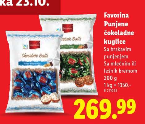 Favorina Punjenje čokoladne kuglice