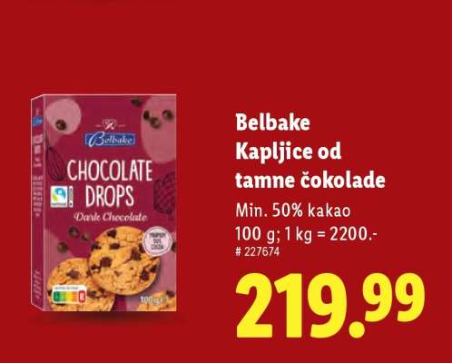 Belbake Kapljice od tamne čokolade