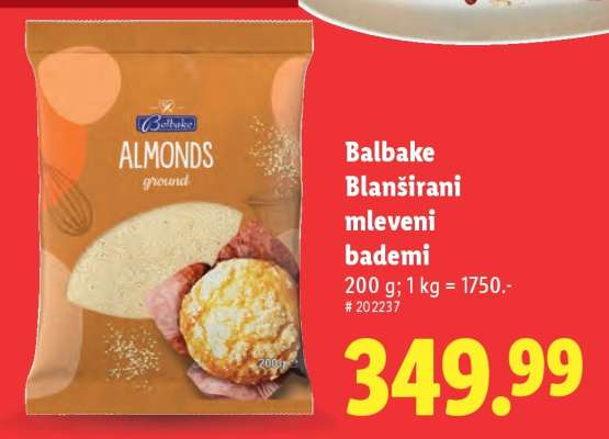 Balbake Blanšírani mleveni bademi
