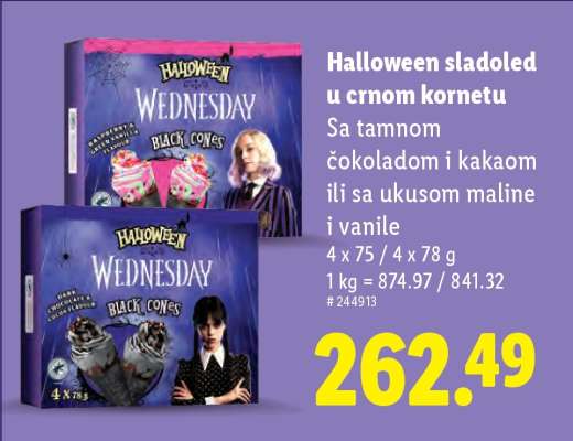 Halloween sladoled u crnom kornetu