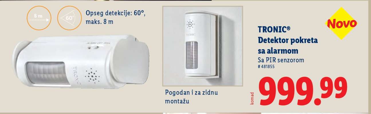 TRONIC® Detektor pokreta sa alarmom