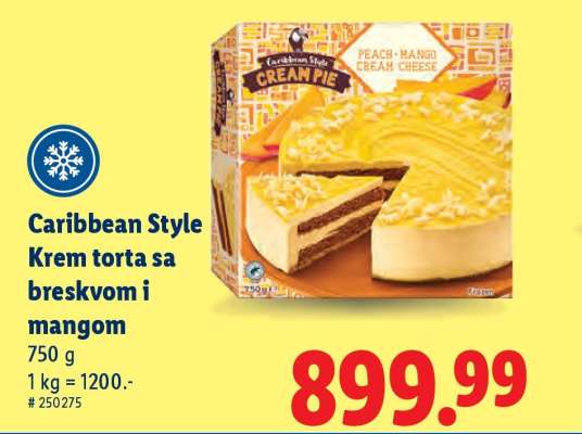 Caribbean Style Krem torta sa breskvom i mangom