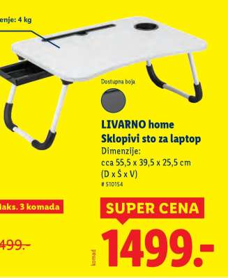 LIVARNO home Sklopivi sto za laptop