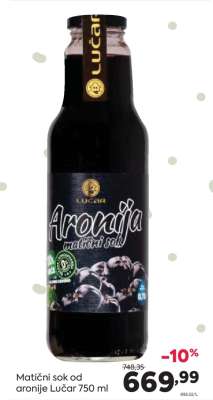 Matični sok od aronije Lučar 750 ml