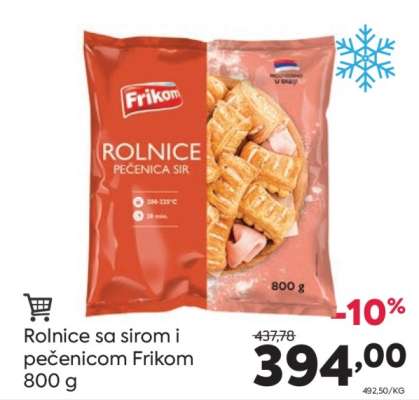 Rolnice sa sirom i pečenicom Frikom 800 g