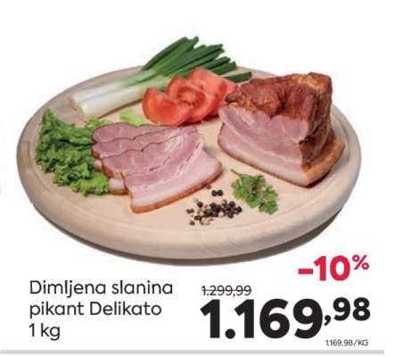 Dimljena slanina pikant Delikato 1 kg
