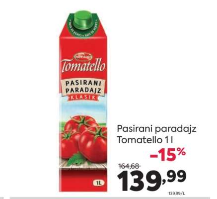 Pasirani paradajz Tomatello, 1l