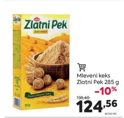 Mleveni keks Zlatni Pek 285 g