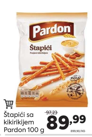 Štapići sa kikirikijem Pardon 100 g