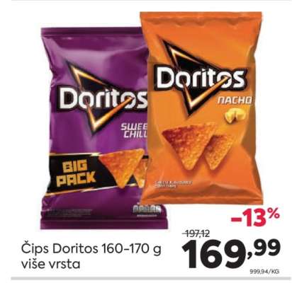 Čips Doritos 160 - 170 g
