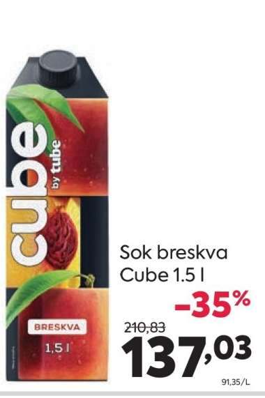 Sok breskva Cube 1.5 l