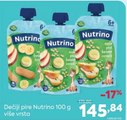 Dečiji pire Nutrino 100 g više vrsta