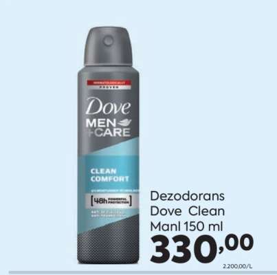 Dezodorans Dove Clean Man 150 ml