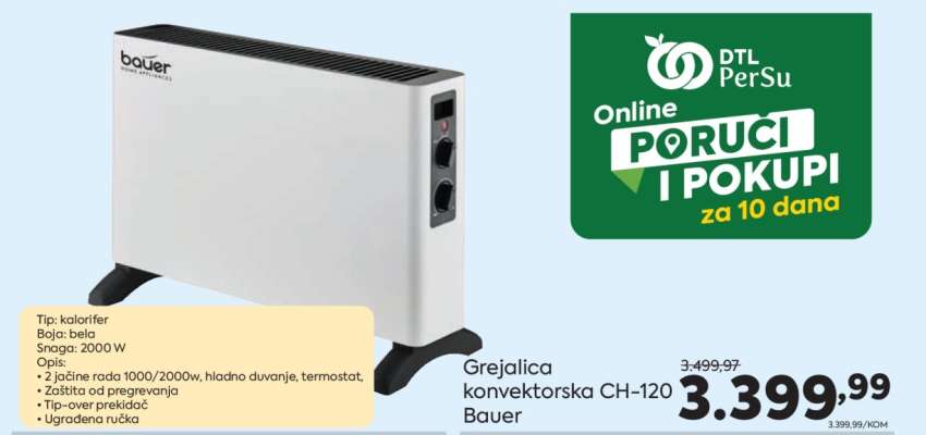 Grejalica konvektorska CH-120 Bauer
