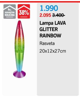 Lampa LAVA GLITTER RAINBOW