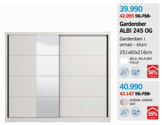 Garderober ALBI 245 OG