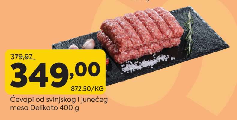 Ćevapi od svinjskog i junećeg mesa Delikato 400 g