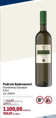 Podrum Radovanović Chardonnay Classique